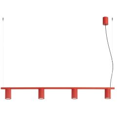 Sollux Lighting Karbon SL2724 lampa wisząca 4x10 W czerwona