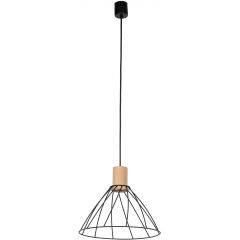 TK Lighting Modesto 10156 lampa wisząca 1x10 W czarna-drewno