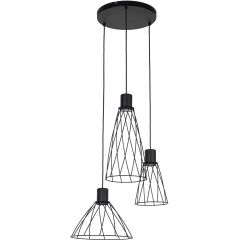 TK Lighting Modesto 10187 lampa wisząca 3x10 W czarna