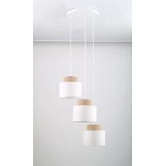 TK Lighting Duo 2594 lampa wisząca 3x15 W biała