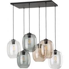 TK Lighting Elio 5974 lampa wisząca 6x15 W czarna