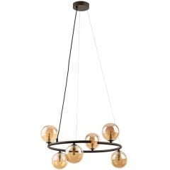 TK Lighting Anabelle 6571 lampa wisząca 6x6 W brązowa