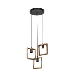 Zuma Line Atria ASZ1678 lampa wisząca 3x20 W czarna-drewno