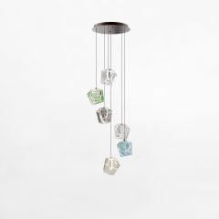 Zuma Line Colore MD3350A6BLMIX lampa wisząca 6x6 W czarna-przezroczysta-multikolor