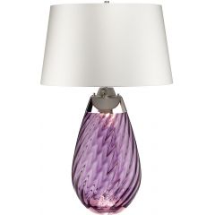 Elstead Lighting Lena LENATLLPLUMOWSS lampa stołowa 2x60 W fioletowa-satyna