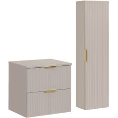 Comad Adel Cashmere SETADCBCASHMERE60CMHIGHCABINET zestaw 2 szafek łazienkowych 60.6x46x1.4 cm podumywalkowa wisząca beżowa