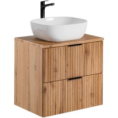 Comad Adel Oak SETADOB60CMSMILE40 umywalka z szafką i blatem 60 cm dąb