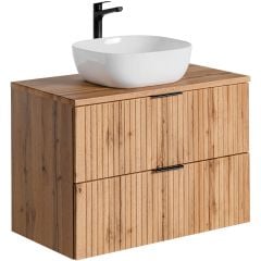 Comad Adel Oak SETADOB80CMSMILE40 umywalka z szafką i blatem 80 cm dąb