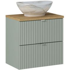 Comad Line Reed Green SETLRGBOAK60CMSUNPATI umywalka z szafką i blatem 60 cm zieloną