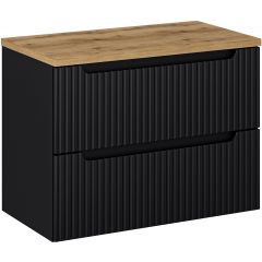 Comad Nova Black SETNOBBOAK80CMS szafka z blatem 80x40x57 cm podumywalkowa wisząca czarna