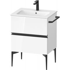 Duravit Sivida SV46430BD220000 szafka 61x47.7x59.1 cm podumywalkowa wisząca biała-czarna