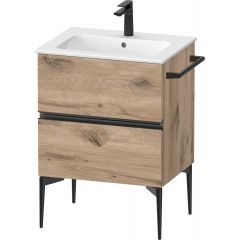 Duravit Sivida SV46430BD550000 szafka 61x47.7x59.1 cm podumywalkowa wisząca czarna-dąb