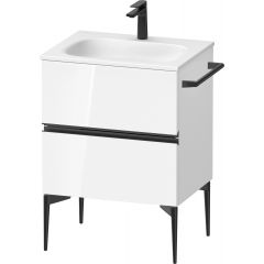 Duravit Sivida SV46500BD220000 szafka 61x47.7x59.2 cm podumywalkowa wisząca biała-czarna