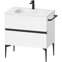 Duravit Sivida SV46510BD180000 szafka 81x47.7x59.2 cm podumywalkowa wisząca biała-czarna