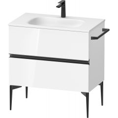 Duravit Sivida SV46510BD220000 szafka 81x47.7x59.2 cm podumywalkowa wisząca biała-czarna