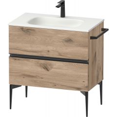 Duravit Sivida SV46510BD550000 szafka 81x47.7x59.2 cm podumywalkowa wisząca czarna-dąb