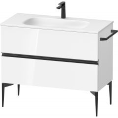 Duravit Sivida SV46520BD220000 szafka 101x47.7x59.2 cm podumywalkowa wisząca biała-czarna