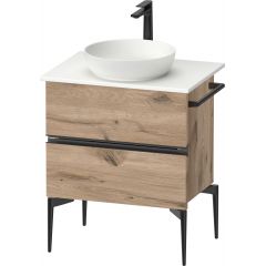 Duravit Sivida SV46570BD550000 szafka 64.5x47.5x54.8 cm podumywalkowa wisząca czarna-dąb