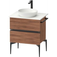 Duravit Sivida SV46570BD790000 szafka 64.5x47.5x54.8 cm podumywalkowa wisząca czarna-orzech