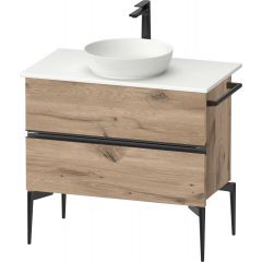 Duravit Sivida SV46580BD550000 szafka 84.5x47.5x54.8 cm podumywalkowa wisząca czarna-dąb