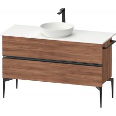 Duravit Sivida SV46600BD790000 szafka 124.5x47.5x54.8 cm podumywalkowa wisząca czarna-orzech