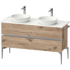 Duravit Sivida SV4661010550000 szafka 131.5x47.5x54.8 cm podumywalkowa wisząca dąb-chrom