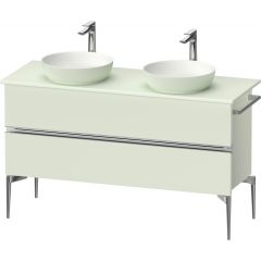 Duravit Sivida SV4661010HH0000 szafka 131.5x47.5x54.8 cm podumywalkowa wisząca zielona-chrom