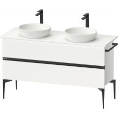 Duravit Sivida SV46610BD180000 szafka 131.5x47.5x54.8 cm podumywalkowa wisząca biała-czarna