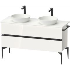 Duravit Sivida SV46610BD220000 szafka 131.5x47.5x54.8 cm podumywalkowa wisząca biała-czarna