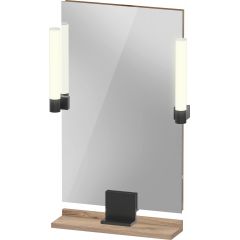 Duravit Sivida SV74200BD550000 lustro 45x65 cm prostokątne z oświetleniem czarny-drewno