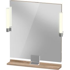 Duravit Sivida SV7421010550000 lustro 65x65 cm kwadratowe z oświetleniem chrom-drewno