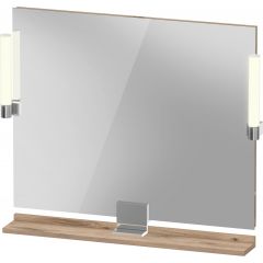 Duravit Sivida SV7422010550000 lustro 85x65 cm prostokątne z oświetleniem chrom-drewno