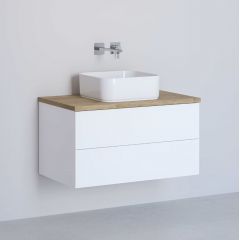 Kronenbach Cube KBWTKOWTL812WHGH szafka z blatem 81x48.7x44.5 cm podumywalkowa wisząca biała-dąb