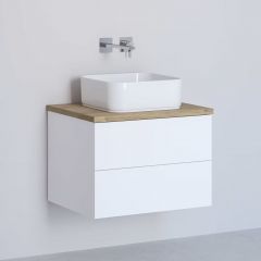 Kronenbach Cube KBWTKOWTL612WHGH szafka z blatem 61x48.7x44.5 cm podumywalkowa wisząca biała-dąb
