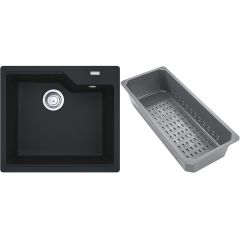 Franke Urban 1140741980 zlewozmywak granitowy z wkładką ociekową 56x50 cm szary/grafitowy/onyx