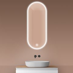 Oltens Nordlis 64104000 lustro 50x120 cm owalne z oświetleniem z matą grzewczą