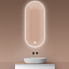 Oltens Nordlis 64114000 lustro 50x120 cm owalne z oświetleniem z matą grzewczą