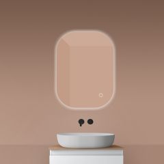 Oltens Nordlis 64126000 lustro 60x80 cm prostokątne z oświetleniem z matą grzewczą