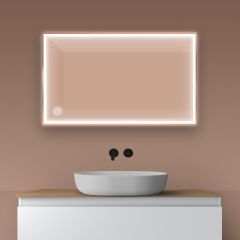 Oltens Nordlis 64106610 lustro 60x100 cm prostokątne z oświetleniem z matą grzewczą