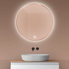 Oltens Nordlis 64109610 lustro 80x80 cm okrągłe z oświetleniem z matą grzewczą