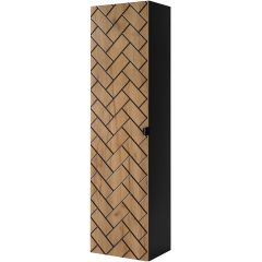 Rodan Trend 5906154450898 szafka 35x27x136 cm boczna wisząca czarna-dąb
