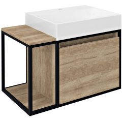 Sapho Skara CG0032222 szafka 80x46.5x49.5 cm podumywalkowa wisząca czarna