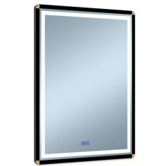 Venti Duo 5905951180410 lustro 60x80 cm prostokątne z oświetleniem z matą grzewczą czarny-złoty