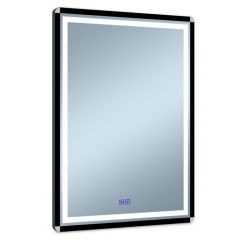 Venti Duo 5905951180427 lustro 60x80 cm prostokątne z oświetleniem z matą grzewczą czarny-srebrny