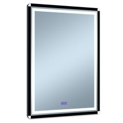 Venti Duo 5905951180434 lustro 60x80 cm prostokątne z oświetleniem z matą grzewczą czarny-biały