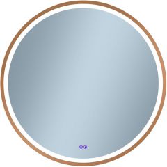 Venti Orion Red Gold 5905951180335 lustro 80x80 cm okrągłe z oświetleniem z matą grzewczą