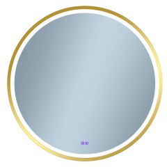Venti Orion Gold 5905951180366 lustro 60x60 cm okrągłe z oświetleniem z matą grzewczą złoty