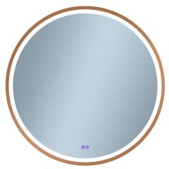 Venti Orion Red Gold 5905951180380 lustro 60x60 cm okrągłe z oświetleniem z matą grzewczą