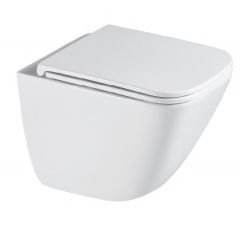 Aquavea Unico UNICOBI miska wc z deską wolnoopadającą wisząca bez kołnierza ze spłukiwaniem wirowym biały połysk
