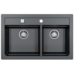 Alveus Atrox 1132002 zlewozmywak granitowy 79x50 cm czarny